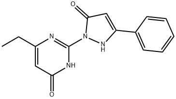 6-ETHYL-2-(5-OXO-3-PHENYL-2,5-DIHYDRO-1H-PYRAZOL-1-YL)-4(3H)-PYRIMIDINONE Struktur