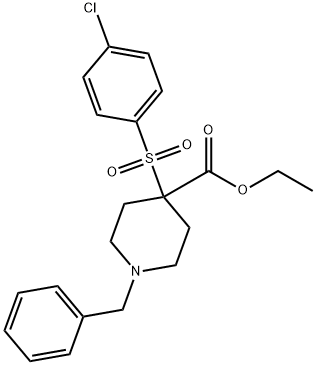 ETHYL 1-BENZYL-4-[(4-CHLOROPHENYL)SULFONYL]-4-PIPERIDINECARBOXYLATE Structure