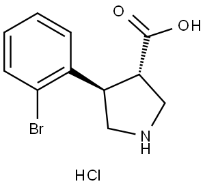 (TRANS)-4-(2-BROMO-PHENYL)-PYRROLIDINE-3-CARBOXYLIC ACID-HCL Struktur