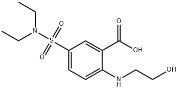 5-[(DIETHYLAMINO)SULFONYL]-2-[(2-HYDROXYETHYL)AMINO]BENZOIC ACID Structure