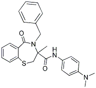 4-BENZYL-N-(4-(DIMETHYLAMINO)PHENYL)-3-METHYL-5-OXO-2,3,4,5-TETRAHYDROBENZO[F][1,4]THIAZEPINE-3-CARBOXAMIDE Struktur
