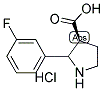(3S)-2-(3-FLUOROPHENYL)-3-PYRROLIDINECARBOXYLIC ACID HYDROCHLORIDE Struktur