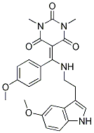 5-[{[2-(5-METHOXY-1H-INDOL-3-YL)ETHYL]AMINO}(4-METHOXYPHENYL)METHYLENE]-1,3-DIMETHYL-2,4,6(1H,3H,5H)-PYRIMIDINETRIONE Structure