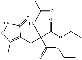 ETHYL 2-ACETAMIDO-2-ETHOXYCARBONYL-3-[3-HYDROXY-5-METHYLISOXAZOL-4-YL]PROPANOATE Struktur