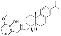 2-[({[(1R,4AS,10AR)-7-ISOPROPYL-1,4A-DIMETHYL-1,2,3,4,4A,9,10,10A-OCTAHYDRO-1-PHENANTHRENYL]METHYL}AMINO)METHYL]-6-METHOXYPHENOL Struktur