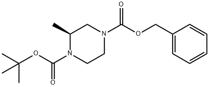 2-(S)-METHYLPIPERAZINE-1,4-DICARBOXYLIC ACID 4-BENZYL ESTER 1-TER-BUTYL ESTER Struktur