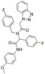 2-(2-(1H-BENZO[D][1,2,3]TRIAZOL-1-YL)-N-(4-FLUOROBENZYL)ACETAMIDO)-2-(4-FLUOROPHENYL)-N-(4-METHOXYPHENYL)ACETAMIDE Struktur