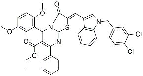 (Z)-ETHYL 2-((1-(3,4-DICHLOROBENZYL)-1H-INDOL-3-YL)METHYLENE)-5-(2,5-DIMETHOXYPHENYL)-3-OXO-7-PHENYL-3,5-DIHYDRO-2H-THIAZOLO[3,2-A]PYRIMIDINE-6-CARBOXYLATE Struktur