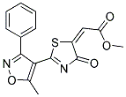METHYL (2E)-[2-(5-METHYL-3-PHENYLISOXAZOL-4-YL)-4-OXO-1,3-THIAZOL-5(4H)-YLIDENE]ACETATE Struktur