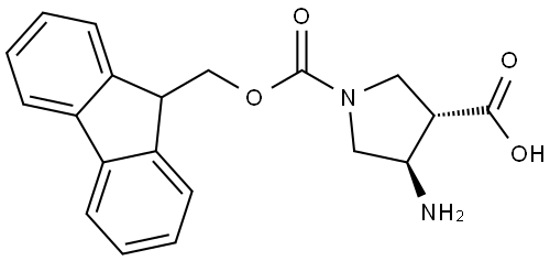 TRANS-4-AMINO-1-FMOC-PYRROLIDINE-3-CARBOXYLIC ACID Struktur