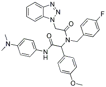 2-(2-(1H-BENZO[D][1,2,3]TRIAZOL-1-YL)-N-(4-FLUOROBENZYL)ACETAMIDO)-N-(4-(DIMETHYLAMINO)PHENYL)-2-(4-METHOXYPHENYL)ACETAMIDE Struktur