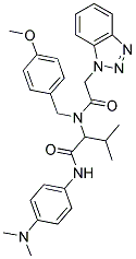 2-(2-(1H-BENZO[D][1,2,3]TRIAZOL-1-YL)-N-(4-METHOXYBENZYL)ACETAMIDO)-N-(4-(DIMETHYLAMINO)PHENYL)-3-METHYLBUTANAMIDE Struktur