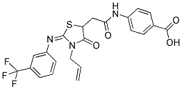 (E)-4-(2-(3-ALLYL-4-OXO-2-(3-(TRIFLUOROMETHYL)PHENYLIMINO)THIAZOLIDIN-5-YL)ACETAMIDO)BENZOIC ACID Struktur