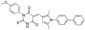 (E)-5-((1-(BIPHENYL-4-YL)-2,5-DIMETHYL-1H-PYRROL-3-YL)METHYLENE)-3-(4-METHOXYPHENYL)-2-THIOXO-DIHYDROPYRIMIDINE-4,6(1H,5H)-DIONE Struktur