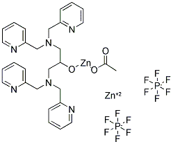 1,3-BIS[BIS(2-PYRIDYLMETHYL)AMINO]-2-PROPANOL ZINC COMPLEX ACETATE HEXAFLUOROPHOSPHATE Struktur