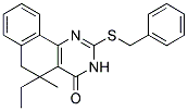 2-(BENZYLTHIO)-5-ETHYL-5-METHYL-5,6-DIHYDROBENZO[H]QUINAZOLIN-4(3H)-ONE Struktur