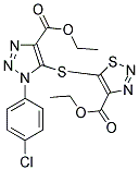 ETHYL 5-{[1-(4-CHLOROPHENYL)-4-(ETHOXYCARBONYL)-1H-1,2,3-TRIAZOL-5-YL]THIO}-1,2,3-THIADIAZOLE-4-CARBOXYLATE Struktur