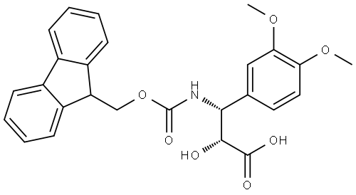 N-FMOC-3-(R)-AMINO-2-(R)-HYDROXY-3-(3,4-DIMETHOXY-PHENYL)-PROPIONIC ACID Struktur