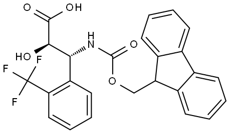 N-FMOC-(2R,3R)-3-AMINO-2-HYDROXY-3-(2-TRIFLUOROMETHYL-PHENYL)-PROPIONIC ACID Struktur