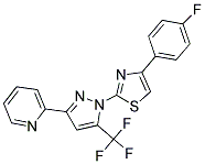 2-[1-[4-(4-FLUOROPHENYL)-1,3-THIAZOL-2-YL]-5-(TRIFLUOROMETHYL)-1H-PYRAZOL-3-YL]PYRIDINE Struktur