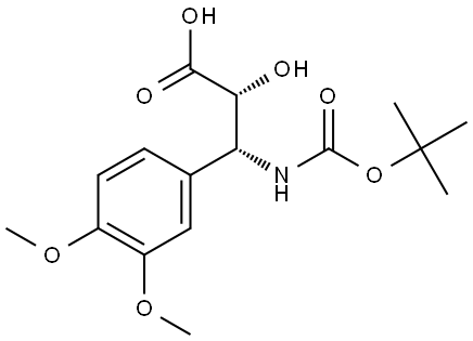 N-BOC-3-(R)-AMINO-2-(R)-HYDROXY-3-(3,4-DIMETHOXY-PHENYL)-PROPIONIC ACID Struktur
