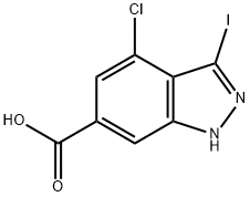 4-CHLORO-3-IODO-6-INDAZOLECARBOXYLIC ACID Structure