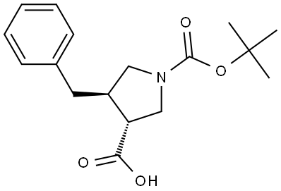 (3R,4R)-4-BENZYL-1-(TERT-BUTOXYCARBONYL)PYRROLIDINE-3-CARBOXYLIC ACID Struktur