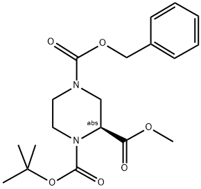 (S)-N1-BOC-N4-CBZ-PIPERAZINE-2-CARBOXYLIC ACID METHYL ESTER Structure