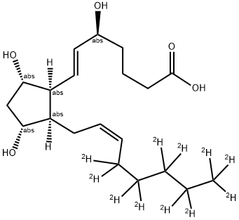 5S,9ALPHA-11ALPHA-TRIHYDROXY-(8BETA)-PROSTA-6E,14Z-DIEN-1-OIC-16,16,17,17, 18,1,19,19,20,20,20-D11 ACID Struktur