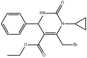 ETHYL 6-(BROMOMETHYL)-1-CYCLOPROPYL-2-OXO-4-PHENYL-1,2,3,4-TETRAHYDROPYRIMIDINE-5-CARBOXYLATE Struktur