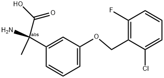 (2R)-2-AMINO-2-(3-[(6-CHLORO-2-FLUOROPHENYL)METHOXY]PHENYL)PROPANOIC ACID Struktur