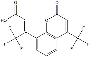 8-(E)-[2-CARBOXY-1-(TRIFLUOROMETHYL)ETHEN-1-YL]-4-(TRIFLUOROMETHYL)COUMARIN Struktur