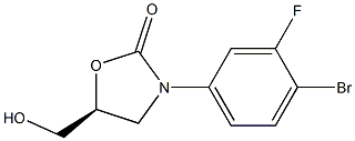 (5S)-3-(4-BROMO-3-FLUOROPHENYL)-5-HYDROXYMETHYLOXAZOLIDIN-2-ONE Structure