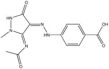 4-{(2E)-2-[(5Z)-5-(ACETYLIMINO)-1-METHYL-3-OXOPYRAZOLIDIN-4-YLIDENE]HYDRAZINO}BENZOIC ACID Struktur