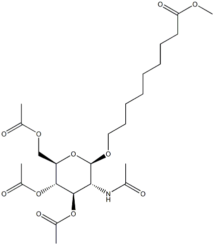 8-METHOXYCARBONYLOCT-1-YL 2-ACETAMIDO-3,4,6-TRI-O-ACETYL-2-DEOXY-BETA-D-GLUCOPYRANOSIDE Structure