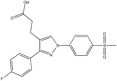 3-(3-(4-FLUOROPHENYL)-1-(4-(METHYLSULFONYL)PHENYL)-1H-PYRAZOL-4-YL)PROPANOIC ACID Struktur