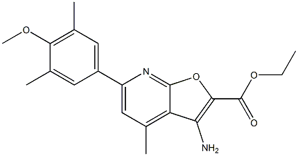 ETHYL 3-AMINO-6-(4-METHOXY-3,5-DIMETHYLPHENYL)-4-METHYLFURO[2,3-B]PYRIDINE-2-CARBOXYLATE Struktur