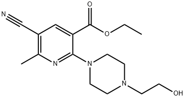 ETHYL 5-CYANO-2-[4-(2-HYDROXYETHYL)PIPERAZINO]-6-METHYLNICOTINATE Struktur