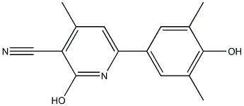 2-HYDROXY-6-(4-HYDROXY-3,5-DIMETHYLPHENYL)-4-METHYLPYRIDINE-3-CARBONITRILE Struktur