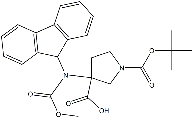 3-(9H-FLUOREN-9-YLMETHOXYCARBONYLAMINO)-PYRROLIDINE-1,3-DICARBOXYLIC ACID 1-TERT-BUTYL ESTER Struktur