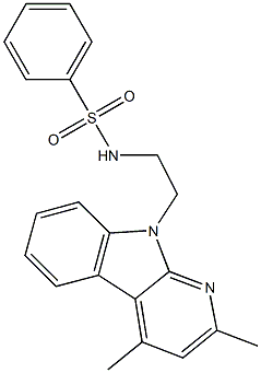 N-[2-(2,4-DIMETHYL-9H-PYRIDO[2,3-B]INDOL-9-YL)ETHYL]BENZENESULFONAMIDE Struktur