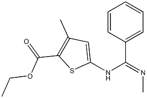 ETHYL 3-METHYL-5-[[(Z)-(METHYLIMINO)(PHENYL)METHYL]AMINO]THIOPHENE-2-CARBOXYLATE Structure