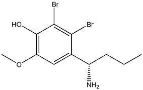 4-((1S)-1-AMINOBUTYL)-2,3-DIBROMO-6-METHOXYPHENOL Struktur