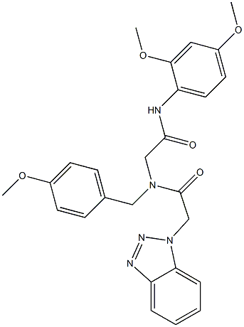 2-(1H-1,2,3-BENZOTRIAZOL-1-YL)-N-[2-(2,4-DIMETHOXYANILINO)-2-OXOETHYL]-N-(4-METHOXYBENZYL)ACETAMIDE Struktur