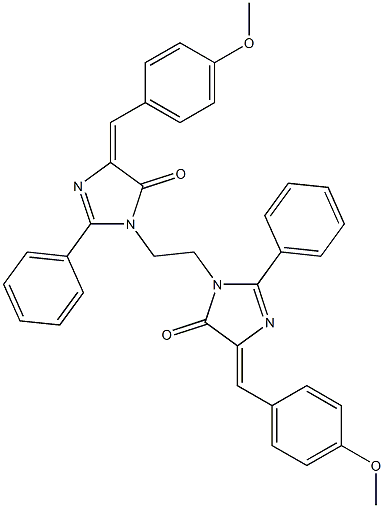 (E)-4-(4-METHOXYBENZYLIDENE)-1-(2-((Z)-4-(4-METHOXYBENZYLIDENE)-5-OXO-2-PHENYL-4,5-DIHYDROIMIDAZOL-1-YL)ETHYL)-2-PHENYL-1H-IMIDAZOL-5(4H)-ONE Structure
