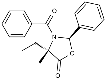 (2R,4S)-3-BENZOYL-4-ETHYL-4-METHYL-2-PHENYLOXAZOLIDIN-5-ONE Struktur