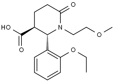 (2R,3R)-2-(2-ETHOXYPHENYL)-1-(2-METHOXYETHYL)-6-OXOPIPERIDINE-3-CARBOXYLIC ACID Struktur