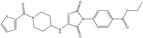 ETHYL 4-(2,5-DIOXO-3-(1-(THIOPHENE-2-CARBONYL)PIPERIDIN-4-YLAMINO)-2H-PYRROL-1(5H)-YL)BENZOATE Struktur
