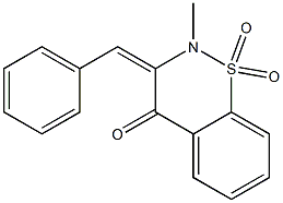 (3E)-3-BENZYLIDENE-2-METHYL-2,3-DIHYDRO-4H-1,2-BENZOTHIAZIN-4-ONE 1,1-DIOXIDE Struktur