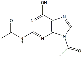 2-ACETYLAMINO-9-ACETYL-6-HYDROXY PURINE Struktur